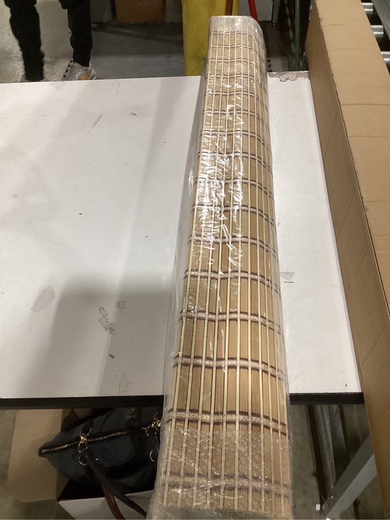 Condition photo showing Good Condition for LazBlinds No Tools No Drill Cordless Bamboo Roman Shades, Light Filtering Window Treatment, Roll Up Bamboo Blinds for Windows 40'' W x 64'' H, Natural 306 Light Filtering-natural306 40" W x 64" H