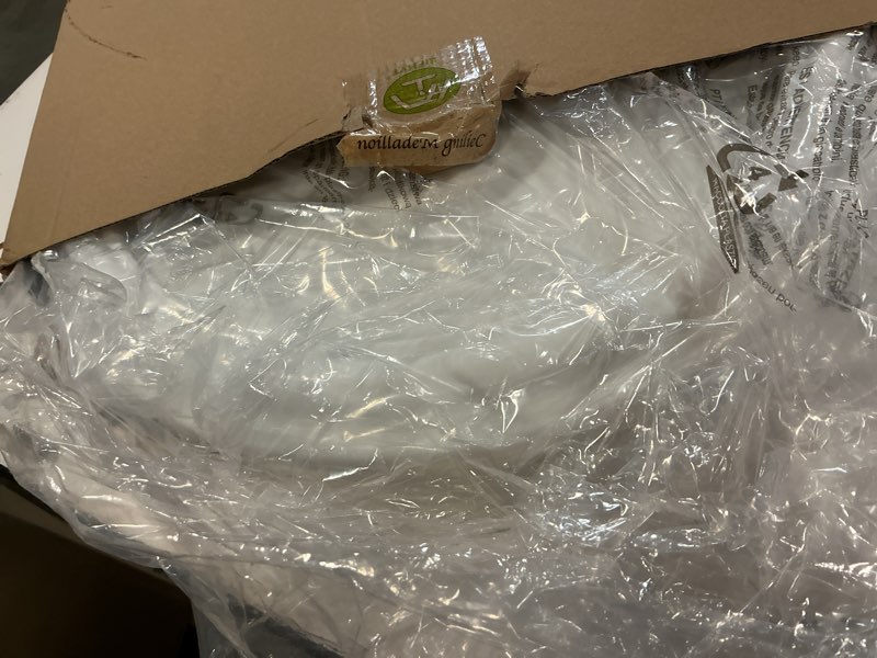 Condition photo showing As Is for Molded Nylon Ceiling Medallion for Light Fixtures and Ceiling Fans 16"OD x 4"ID x 3/4"P (Fits Canopies up to 12-3/8") White White-16