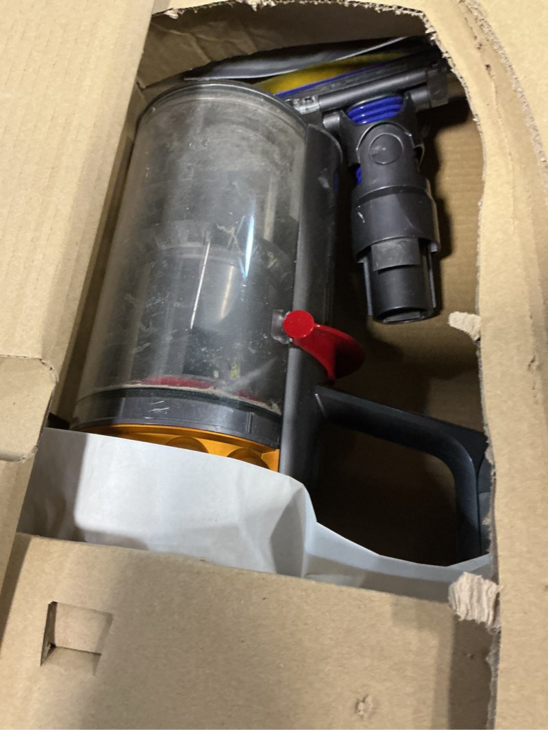 Condition photo showing As Is for dyson gen5detect cordless vacuum, 280aw, 3 power modes, up to 70 minutes,² illumination reveals dust, hepa filtration, all floor types