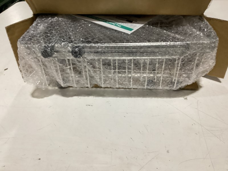 Condition photo showing New/Like New for majalis dish drying rack over the sink, expandable stainless steel dish drainer for small kitchen counter space saving, rv compact plate strainer in silver metal with hanging adjustable utensil holder silver for 13-30" w sink
