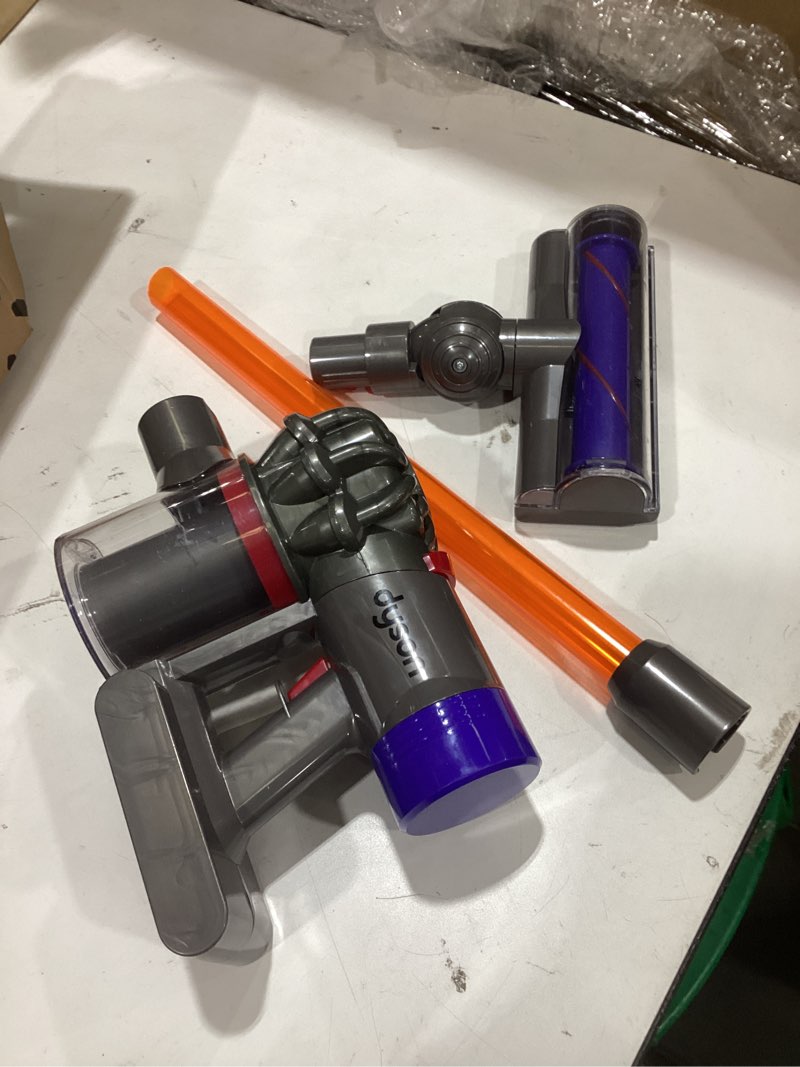 Condition photo showing As Is for casdon dyson cordless vacuum interactive & officially licensed toy dyson vacuum for children aged 3+ realistic role-play fun, purple and orange