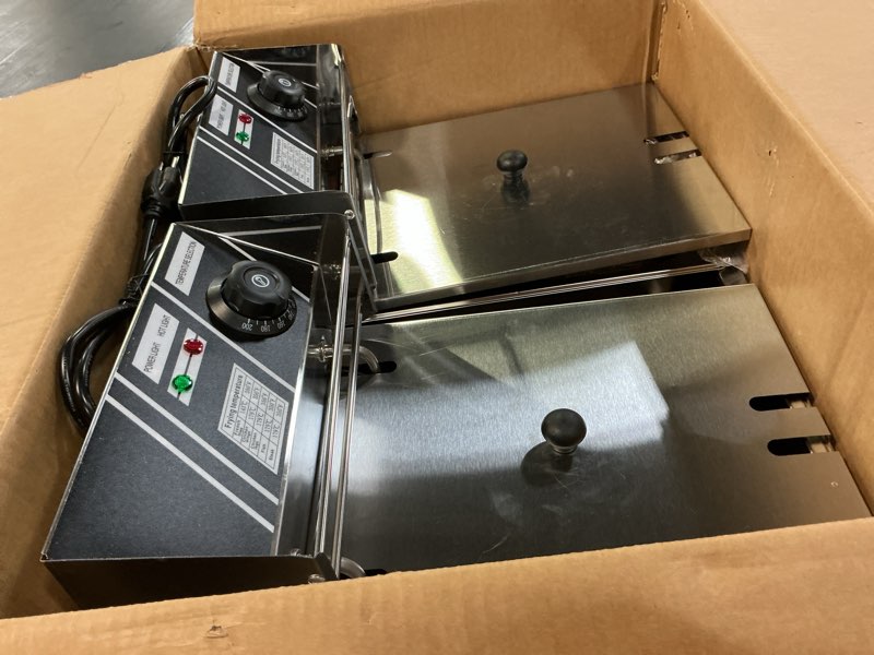 Condition photo showing Good Condition for Commercial Deep Fryer, 3200W 12.6QT/12L Electric Countertop Fryer with Basket, Detachable Large Capacity Stainless Steel Countertop Electric Oil Fryer with Temperature Control for Restaurant Home Use