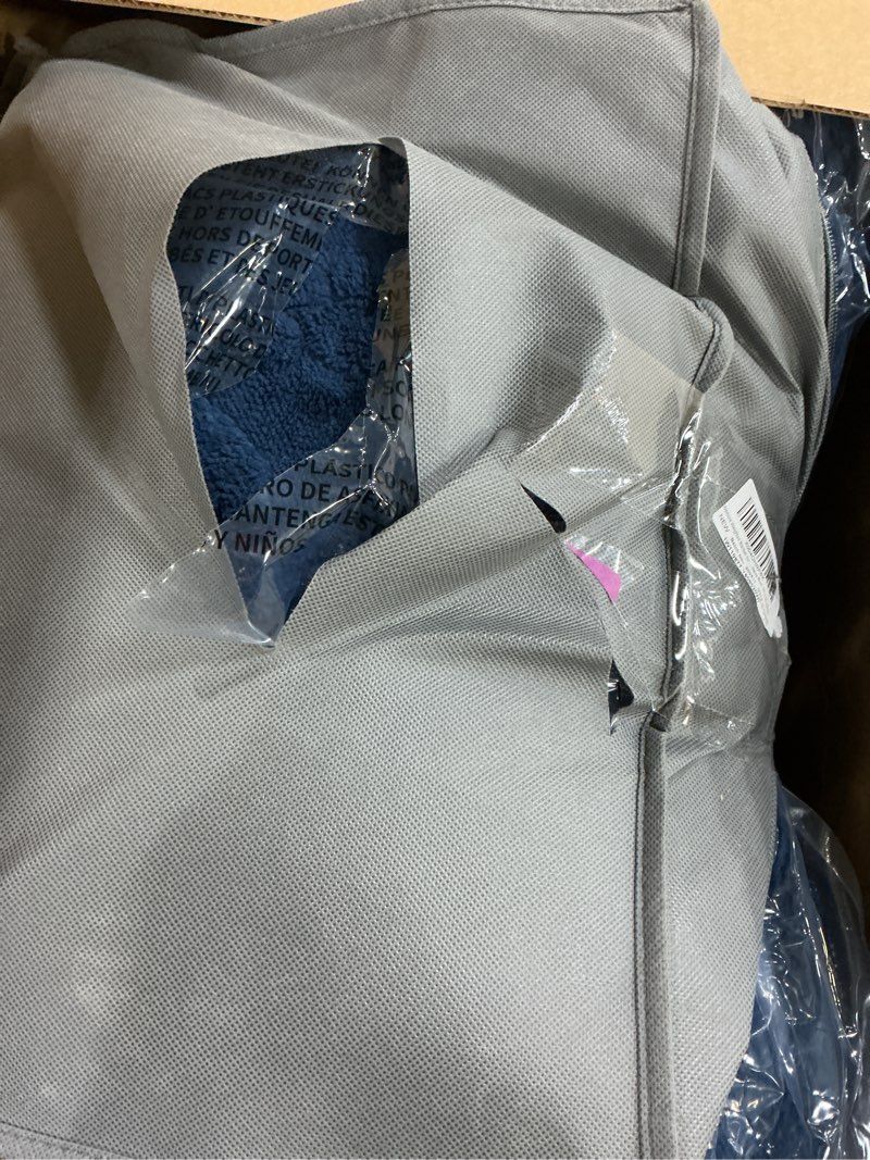 Condition photo showing Good Condition for Wemore Weighted Blanket for Adults Twin Size 15 lbs, Dual Sided Soft Fuzzy Jacquard Sherpa Weighted Blankets for Sleeping, Cozy Fluffy Knitted Heavy Blanket for Couch Bed, Navy Blue, 60 x 80 inches Jacquard Navy Blue 60" x 80" 15lbs