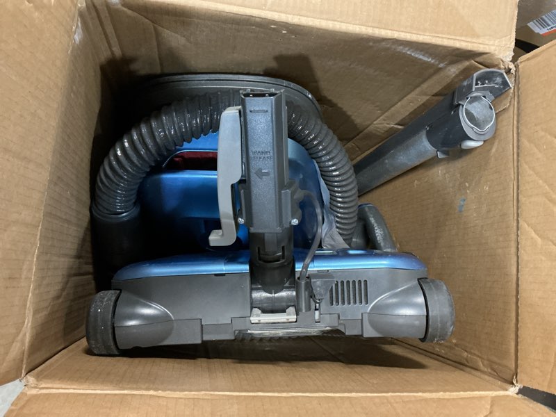 Condition photo showing As Is for kenmore 81214 200 series pet friendly lightweight bagged canister vacuum with hepa  2 motor system  and 3 cleaning tools-orange