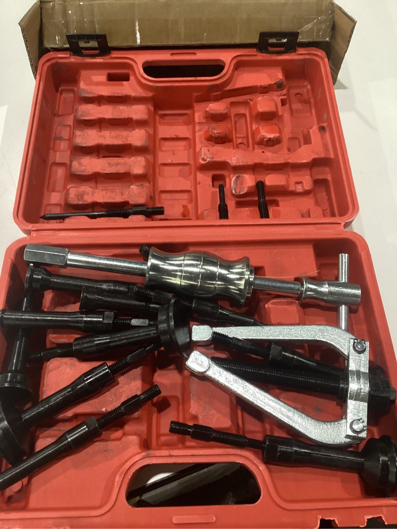 Condition photo showing Good Condition for 16pcs blind hole pilot bearing internal extractor puller w/slide hammer removal tool kit
