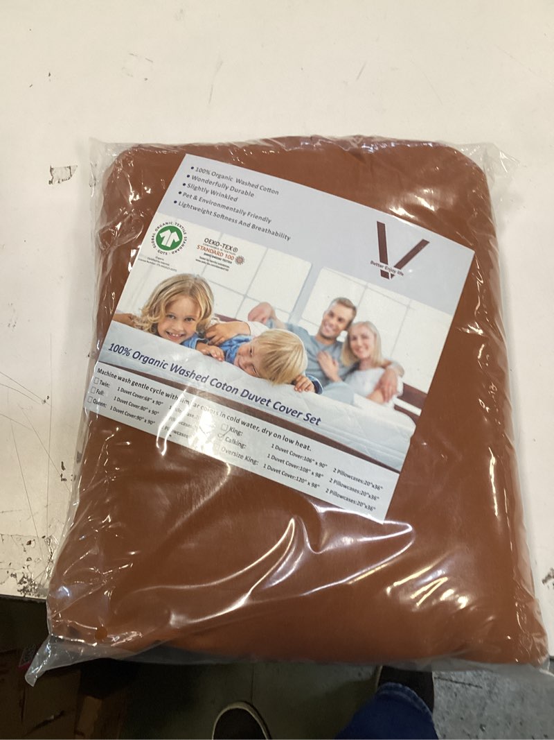 Ventidora Duvet Cover Set Washed Cotton Linen-Like Texture 3 Piece Bedding Set Cal King Size, Corner