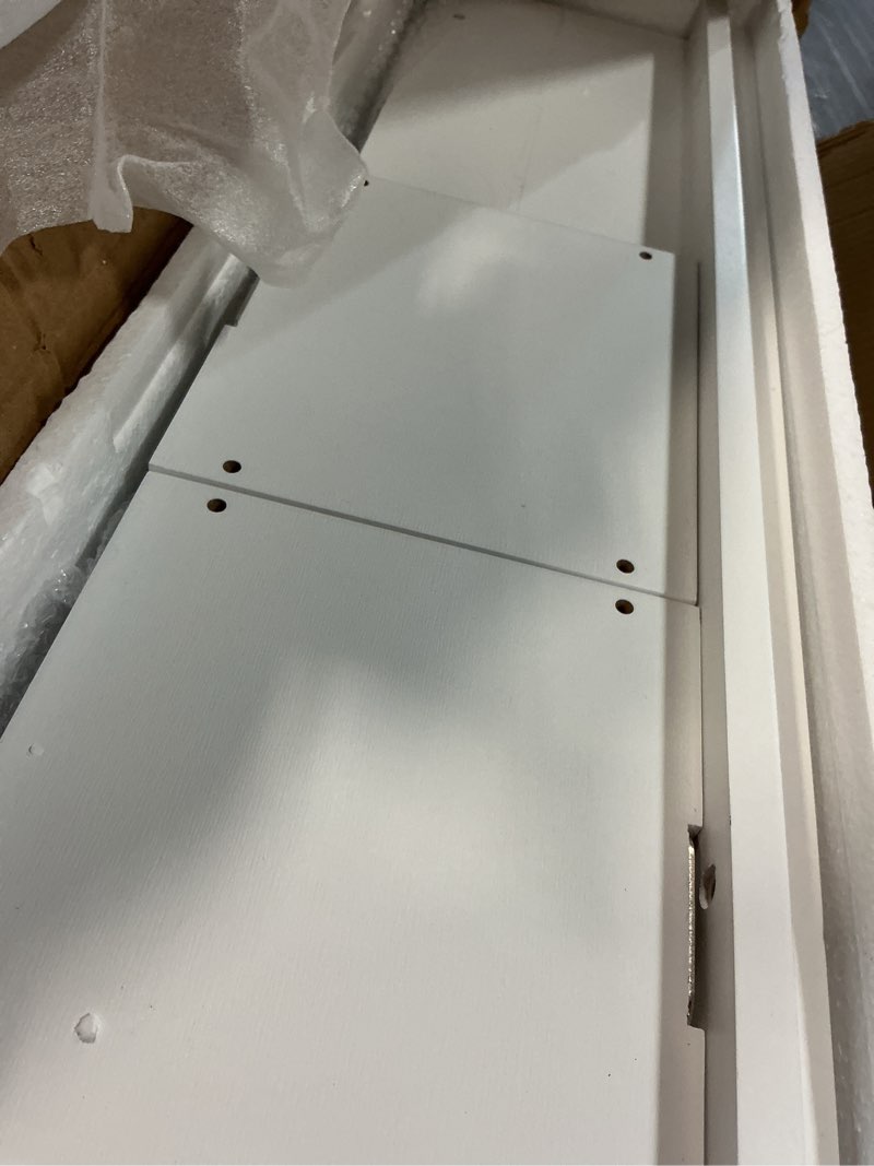 Condition photo showing Good Condition for wopitues floating shelves for wall 24 inch with cube shelf, wall shelves with metal rail for bathroom decor, bathroom organizers and storage, over toilet shelves, toilet paper-white white 23.6 inch