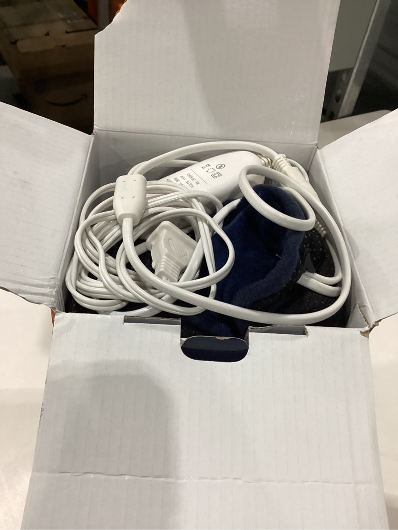 Condition photo showing Good Condition for double sided electric foot warmer for men and women with lcd display & non-slip,fast heating pad with overheat protection&machine washable, 10 ft cord foot warmer under desk,bed, office,home,blue