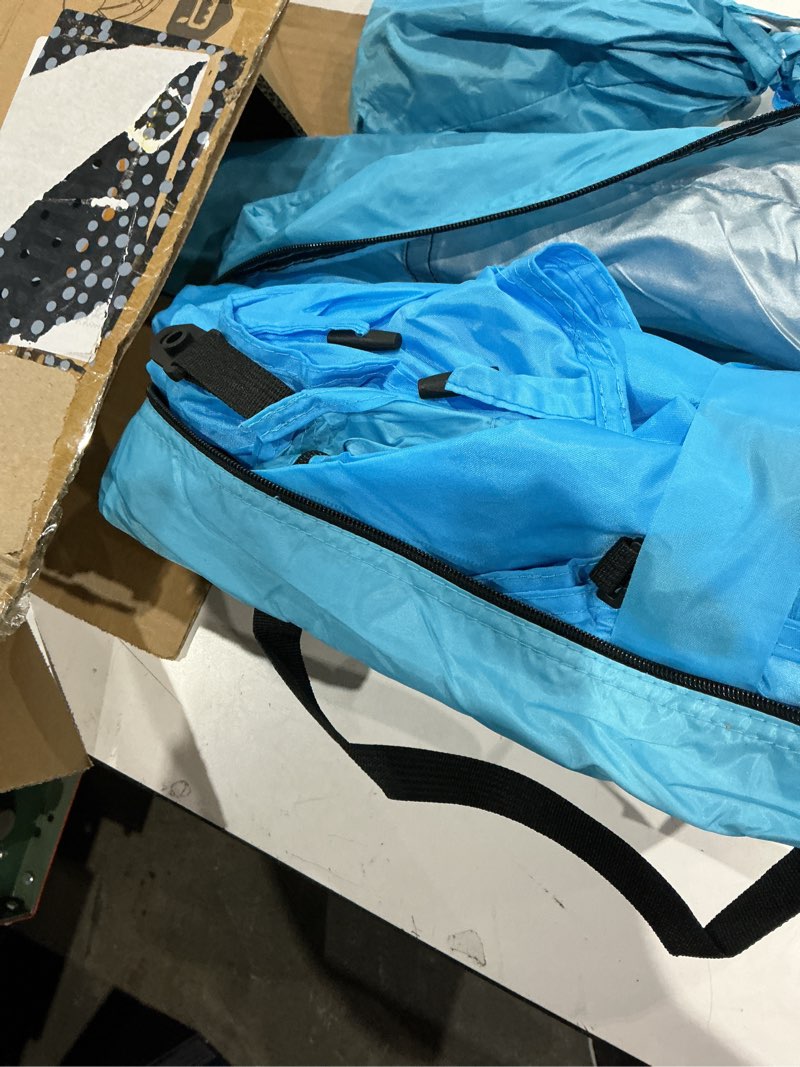 Condition photo showing As Is for (incomplete, missing pieces, used, size unknown)raynesys beach tent sun shelter, pop up beach canopy, portable sun shade tent with carrying bag for sands & outdoor, upf 30+ uv protection, breathable mesh window, sky blue sky blue for 3-4 person