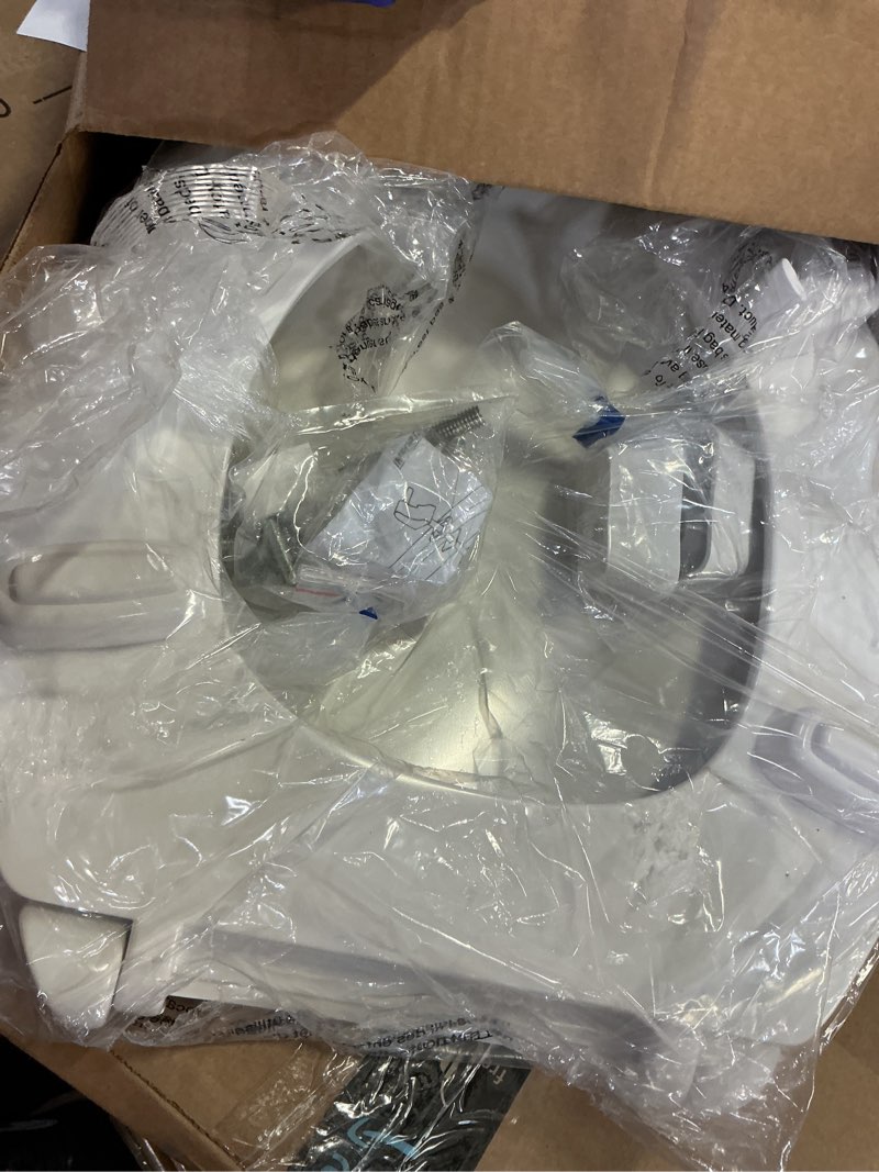 Condition photo showing As Is for centoco 2 inch raised toilet seat for seniors, round, open front with cover, plastic, made in the usa, hl460sts-001, white 2" open front round 1 pack
