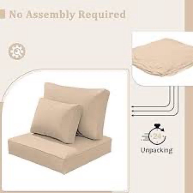 Pakunoda Premium Outdoor Bench Cushions for Patio Furniture 3.5inches Memory Foam Bench Cushion Wate