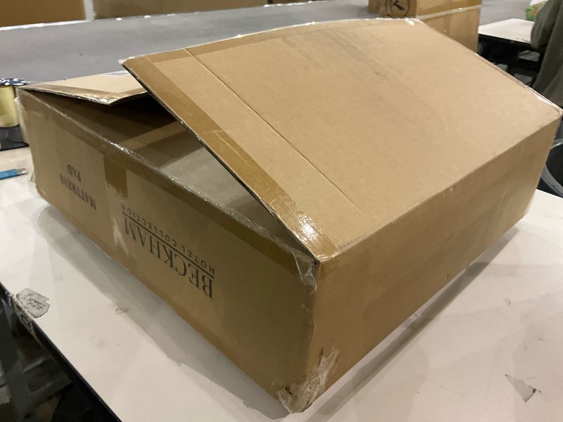 Condition photo showing As Is for Beckham Hotel Collection Queen Size Mattress Pad (Extra Padded) & Protector Hybrid - Quilted Pillow Top Mattress Cover - Thick, Plush, Fitted Mattress Topper for Bed