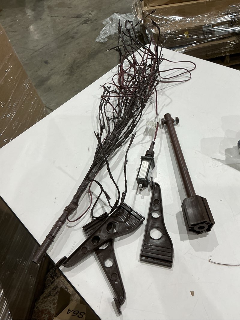 Condition photo showing As Is for 36\" brown glimmer spray lighted branches, multicolor led lights,