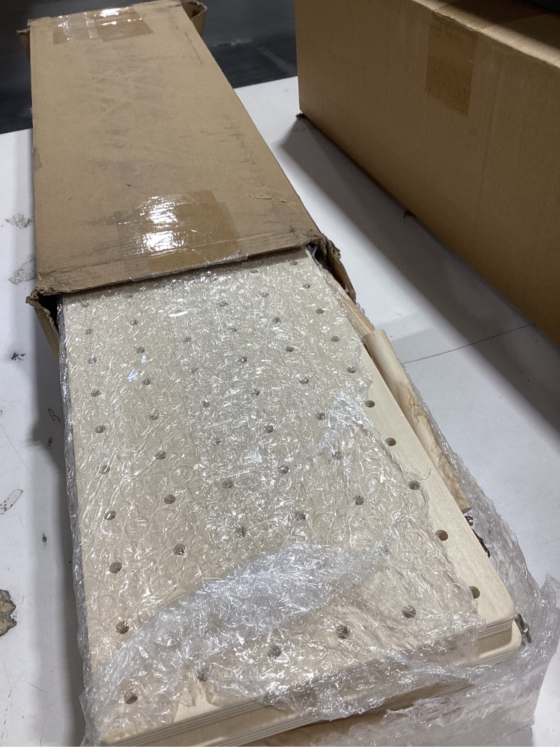 Condition photo showing As Is for Kigley 6 Pcs Wood Pegboard Drawer Organizer with 48 Pegs - Peg Drawer Organizers for Dishes & Food Containers (20.98x5.91) 20.98x5.91" Wood Color