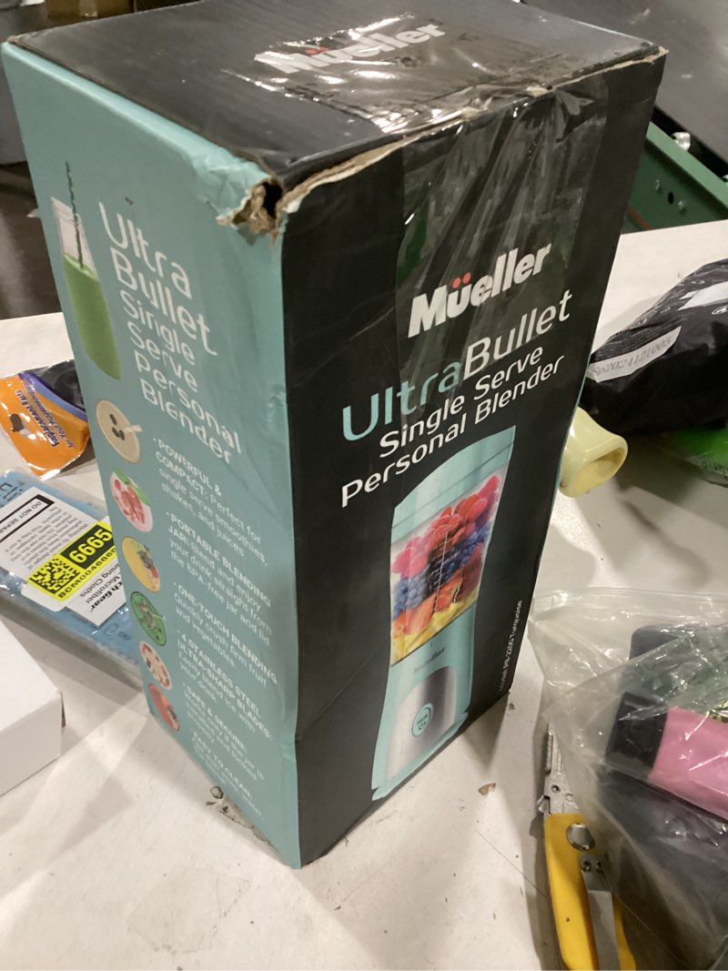 Condition photo showing Good Condition for mueller personal blender for shakes and smoothies with 15 oz travel cup and lid, juices, baby food, 