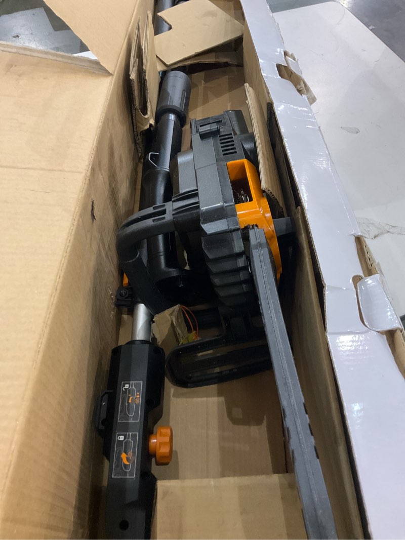 Condition photo showing As Is for Worx WG323 20V Power Share 10" Cordless Pole/Chain Saw with Auto-Tension (Battery & Charger Included) 20V Cordless Pole/Chain Saw