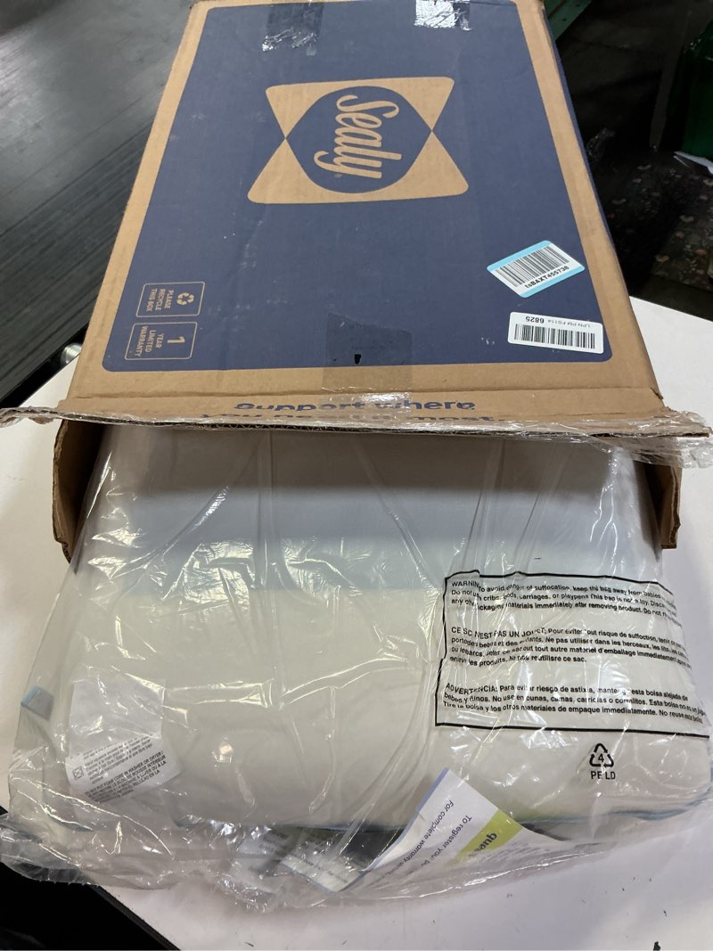 Condition photo showing New/Like New for sealy dreamlife king size memory foam cooling pillow with sealychill cooling gel, removable machine-washable cover, made in the usa, white dreamlife king i single pack