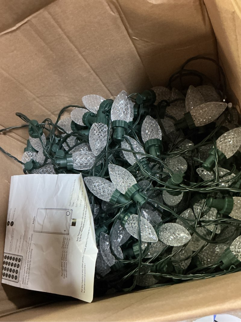 Condition photo showing Good Condition for Joomer Christmas String Lights, 129FT 198 LED C9 Color Changing RGB Xmas Tree Lights Remote Control Outdoor Waterproof for Christmas Decor (Non-Connectable)