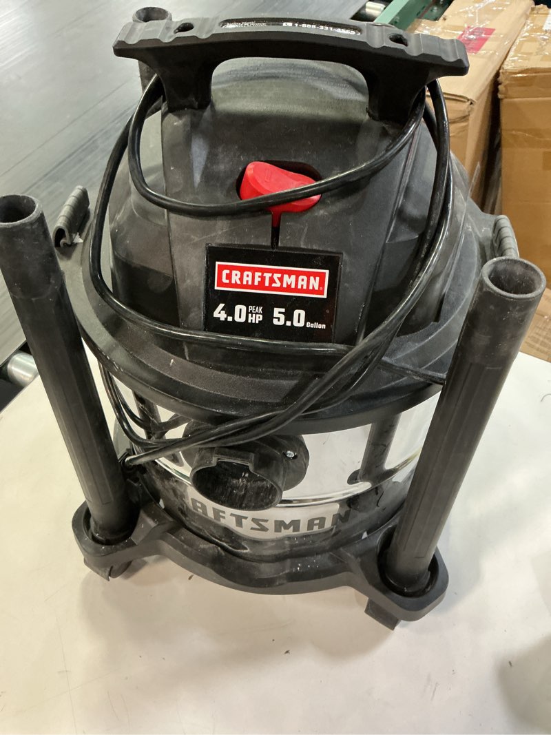 Condition photo showing As Is for craftsman cmxevxa18115 5-gallons 4-hp corded wet/dry shop vacuum