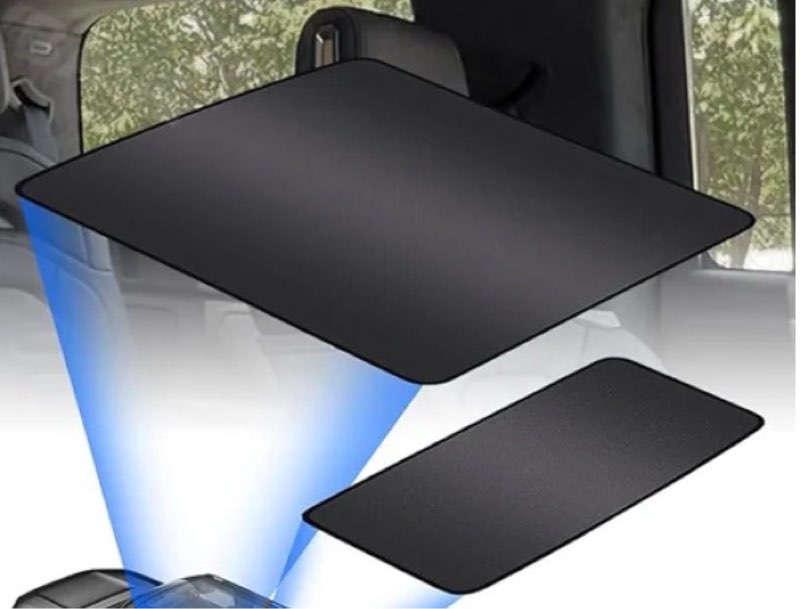 Front and Rear Sunshades (2pcs) 2-in1 Single Layer Design Glass Roof Sunshade Mesh Covers w/Coated UV-Reflective Layer for Rivian R1S 2022 2023 2024 2025. Improved in 2025. "Not Guarantee to fit