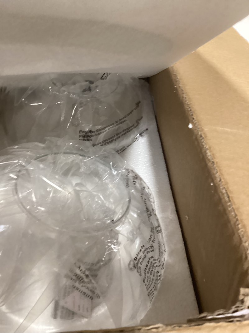 Condition photo showing New/Like New for KoKo&Yukina 8 Inch 2 Pack Clear Glass Globes Shade Replacement Glass Shades - 3.35" Fitter Opening - Lighting Fixture Replacement 8" High Clear 2 Pack