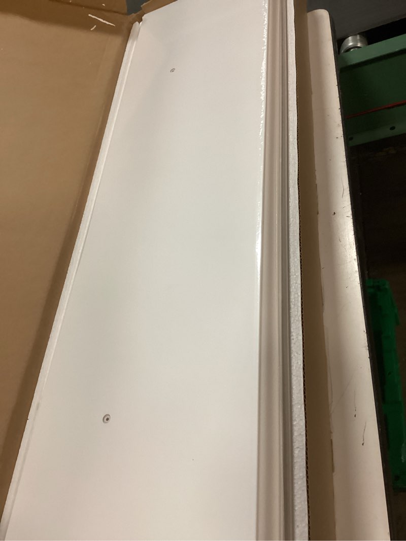 Condition photo showing Good Condition for fun memories floating shelves 36 inch long, 9.3 inch deep classic crown molding floating shelves for wall, rustic wooden shelves for wall decor bathroom, kitchen, office, (white, 2pack) white 36" - 2 pack