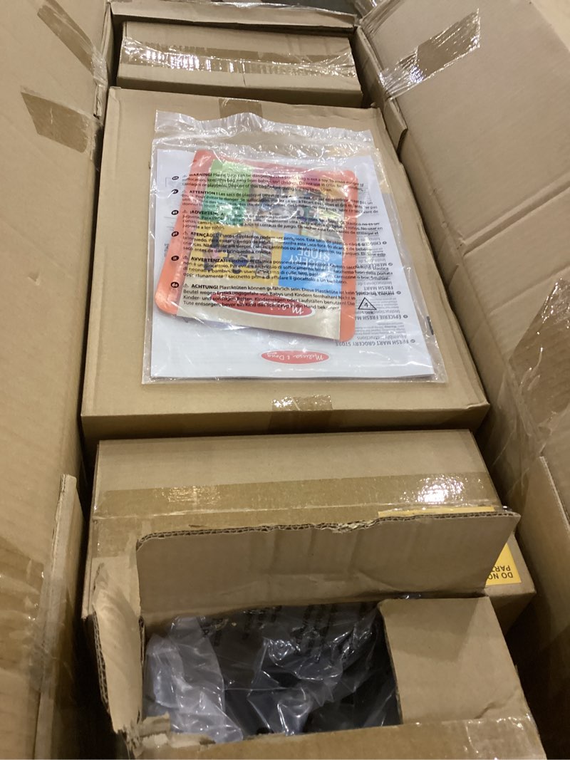 Condition photo showing New/Like New for Melissa & Doug Freestanding Wooden Fresh Mart Grocery Store: Educational Focus on Money Concepts, 18 Pieces