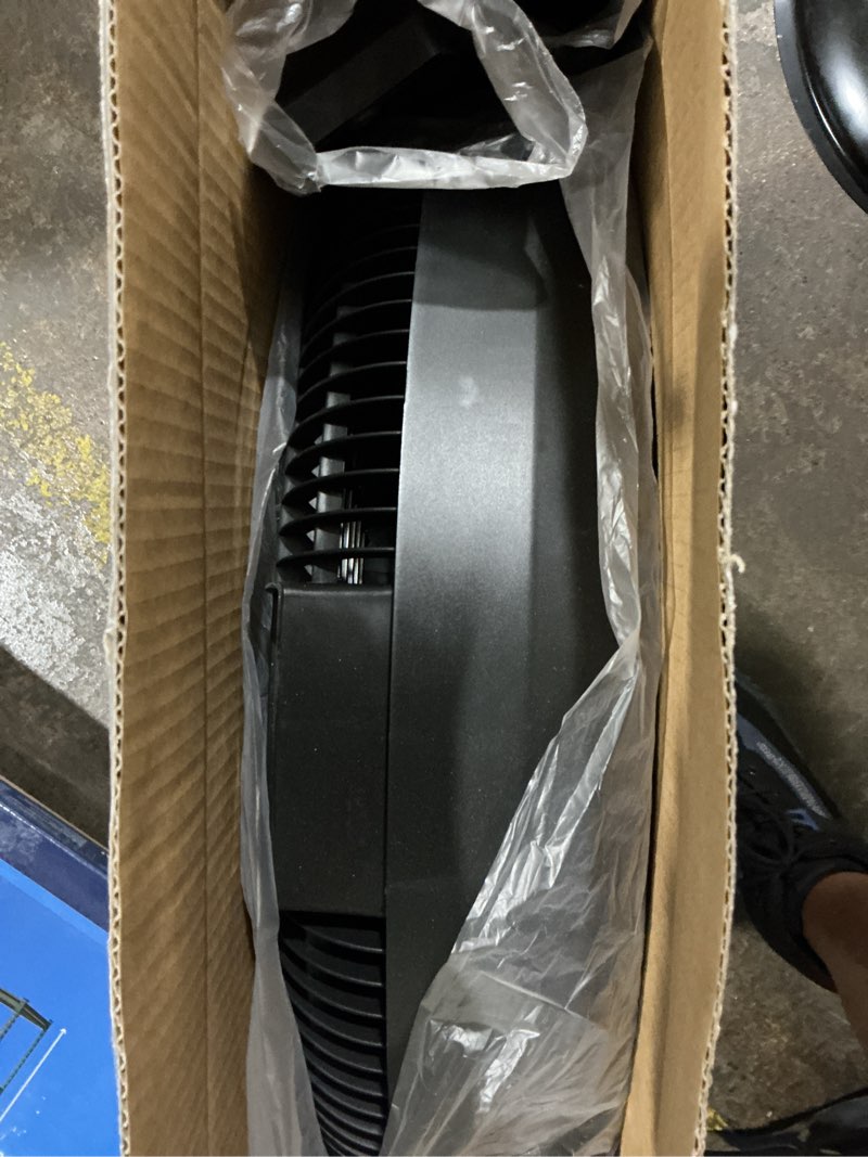 Condition photo showing As Is for utilitech 20-in 120-volt 3-speed high velocity indoor black floor fan