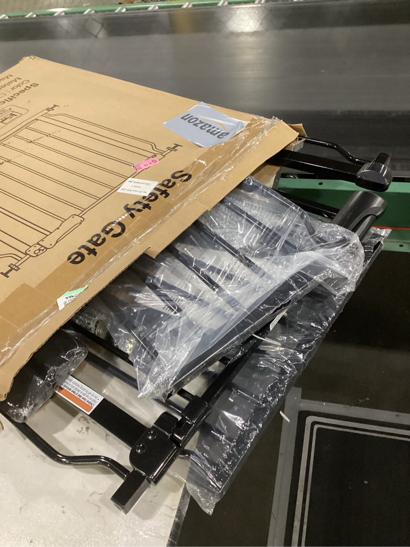 Flower Frail Extra Wide Baby Gate Black 62-67 Inch Wide Pressure Mounted Auto Close Child Safety Gat