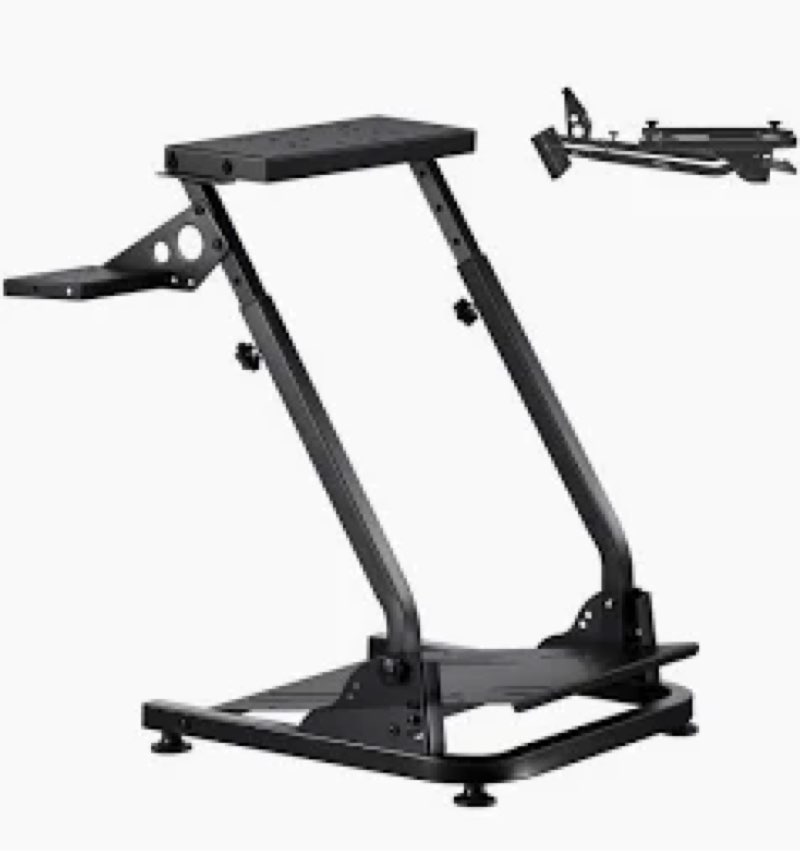 vevor racing wheel stand, adjustable & foldable simulator stand for logitech g29 g27 g920 g923, thrustmaster t300rs t300gt t248 ts-pc tsxw gaming cockpit,pedals simulator not included