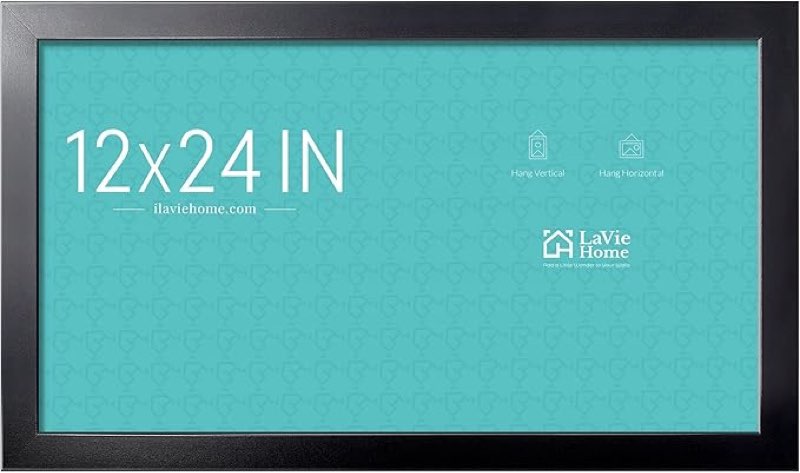 LaVie Home 12x24 Picture Frame Black, Panoramic Picture Frame for Wall Decoration, Classic Black Minimalist Style Suitable for Decorating Houses, Offices, Hotels?1 Pack?