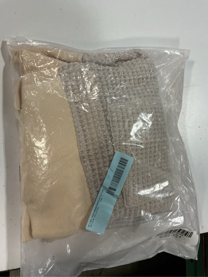 Condition photo showing New/Like New for temofon womens cardigan sweaters long sleeve v neck waffle tops knit lightweight shirts for women with pockets apricot m