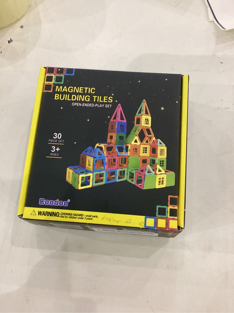 Condition photo showing New/Like New for Coodoo Upgraded Magnetic Blocks Tough Tiles STEM Toys for 3+ Year Old Boys and Girls Learning by Playing Games for Toddlers Kids, Compatible with Major Brands Building Blocks - Starter Set Magnetic Blocks - Starter Set