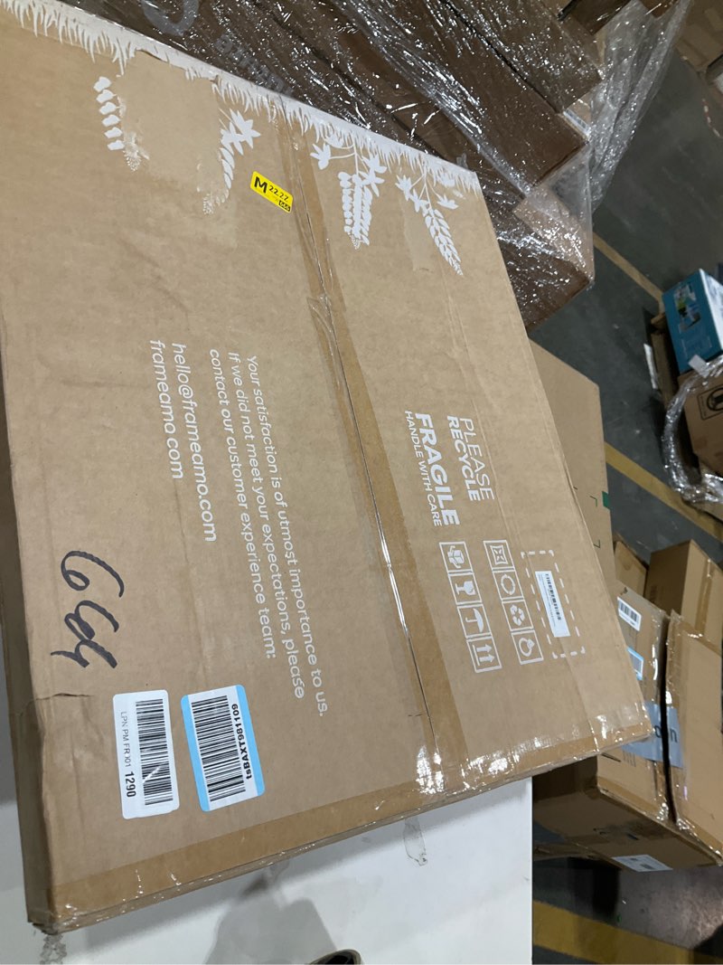 Condition photo showing Good Condition for Frame Amo 20x24 Solid Wood Poster Frame Brazilian Walnut, White Mat for 16x20 Image, Tempered Glass Front, 1.5 inch Wide, 1 inch Thick, High-End, Heavy-Duty, Gallery Grade & Acid-Free Brazilian Walnut 20x24