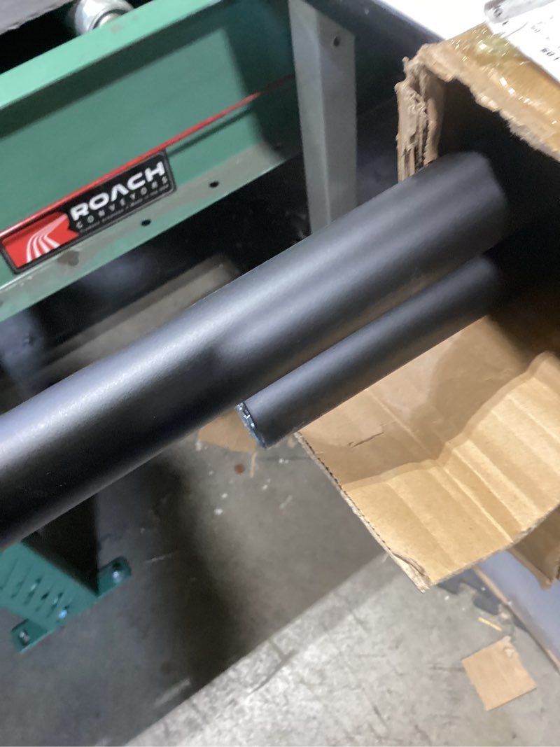 Condition photo showing Good Condition for heavy duty curtain rods,1 1/4" large diameter premium nonadjustable curtain rod,84in/7ft custom window treatment rods with durable aluminum brackets and end caps,black finish black 84in/7ft