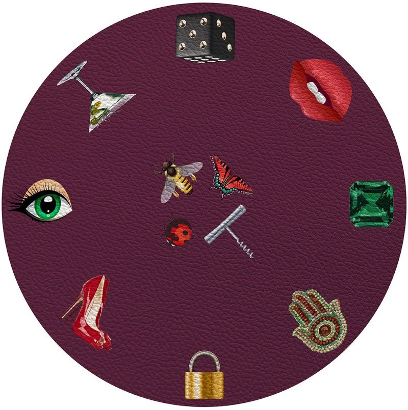 Precise Edge Vegan Leather Round Pebble Placemat set 8 pieces 