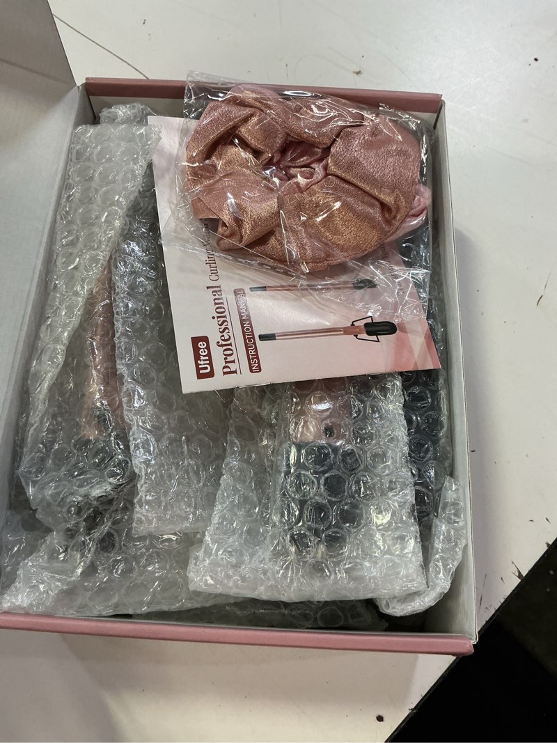 Condition photo showing New/Like New for ufree 5 in 1 curling iron with interchangeable ceramic barrels (0.35"-1.25"), curling wand set with flat iron hair straightener, instant heat up, dual voltage hair curler, gifts for women rose gold