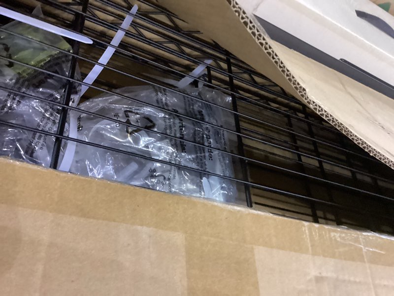 Condition photo showing As Is for P7 Rolling Clothes Rack, Clothing Racks for Hanging Clothes, Heavy Duty Garment Rack with Wheels, 3 Tiers Freestanding Portable Closet Rack 45''W × 20.5''D × 80.5''H, Max Load 480 lbs, Black