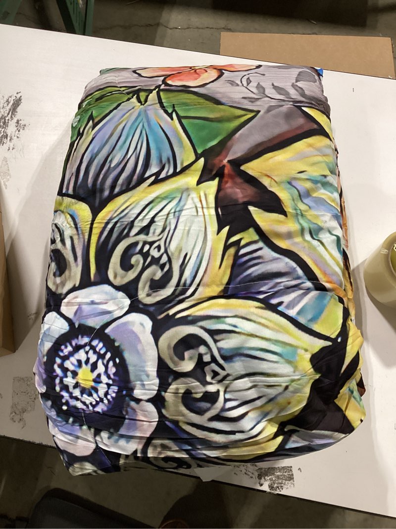 Condition photo showing item condition for 3 Piece Boho Floral Bedding Set,Colorful Flowers Comforter Set,Bohemian Reversible Down Alternative Bed Sets,90"x90" Soft Microfiber Flower Duvet Vintage Bedding in a Bag for Women Men Boho Floral Queen