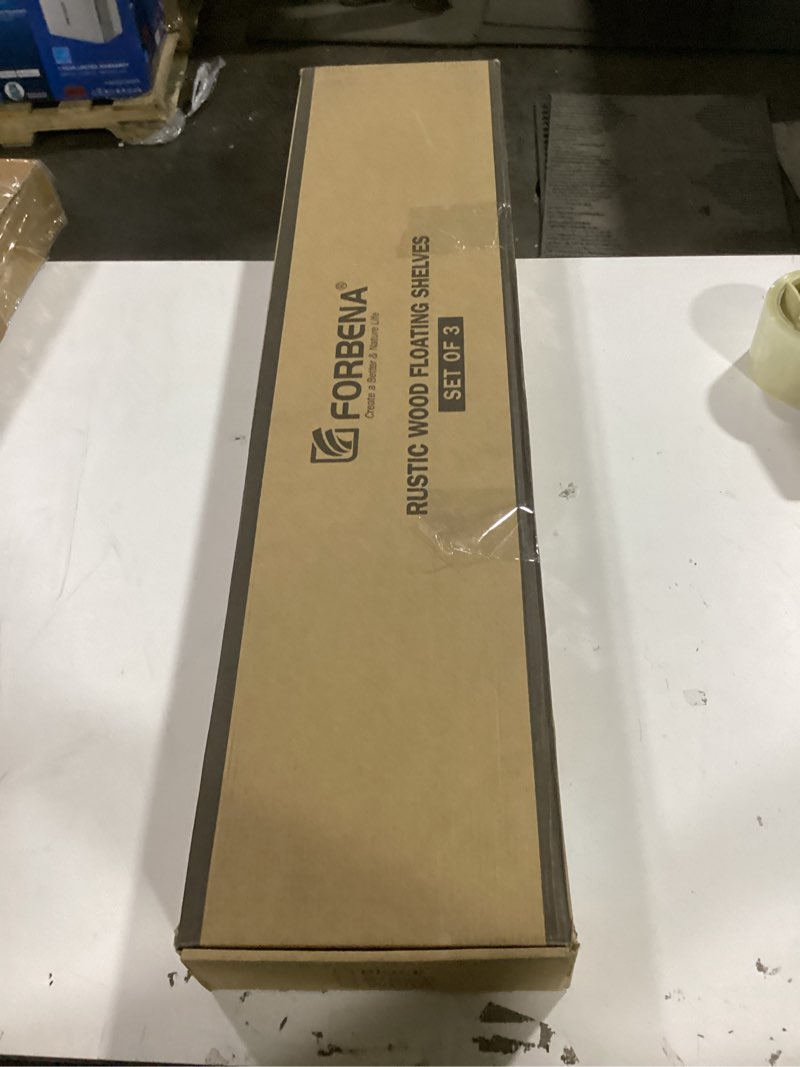 Condition photo showing Good Condition for Forbena White Floating Book Shelves for Wall, 36 Inches Long Wall Shelves with Metal Brackets for Be