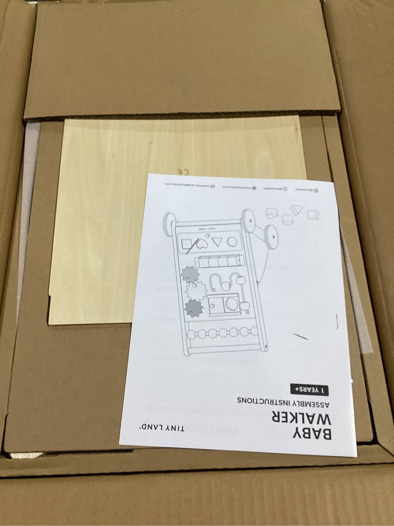 Condition photo showing Good Condition for tiny land wooden baby walker with adjustable speed, montessori activity push walker toy for toddlers, colorful learning walker for boys & girls (rainbow)