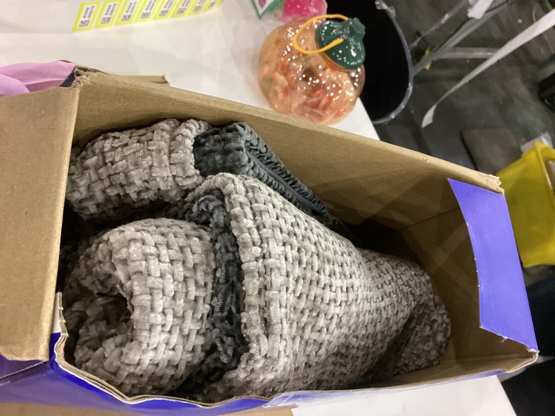 Condition photo showing As Is for MIULEE Pack of 4 Couch Throw Pillow Covers 24x24 Inch Neutral Soft Decorative Chenille Pillow Covers Farmhouse Boho Accent Cushion Covers for Mid Century Modern Home Decor Sofa Bedroom Living Room 24" x 24" (Pack of 4) Neutral