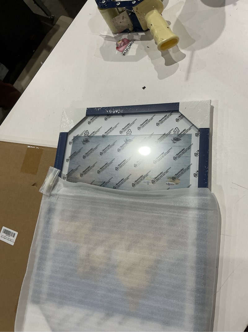 Condition photo showing Good Condition for wyooxoo 12x18 picture frame dark blue solid wood photo frames display pictures 11x14 with mat or 12x18 without mat colorful frame for wall dark blue 12" x 18" ( 1 pack )