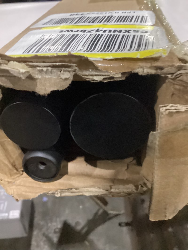 Condition photo showing Good Condition for double curtain rods for window 72 to 144 inch (6-12ft), matte black drapery rod, heavy duty 1 inch front and 5/8 inch back window rod, decorative with cap finials matte black 72-144"