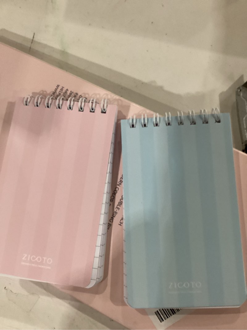 Condition photo showing Good Condition for zicoto aesthetic pocket notebooks set of 8 for women - small 3x5 spiral notepads with lined pages - the perfect little mini pads to stay organized and boost productivity at work, school or as a nurse pastel stripes