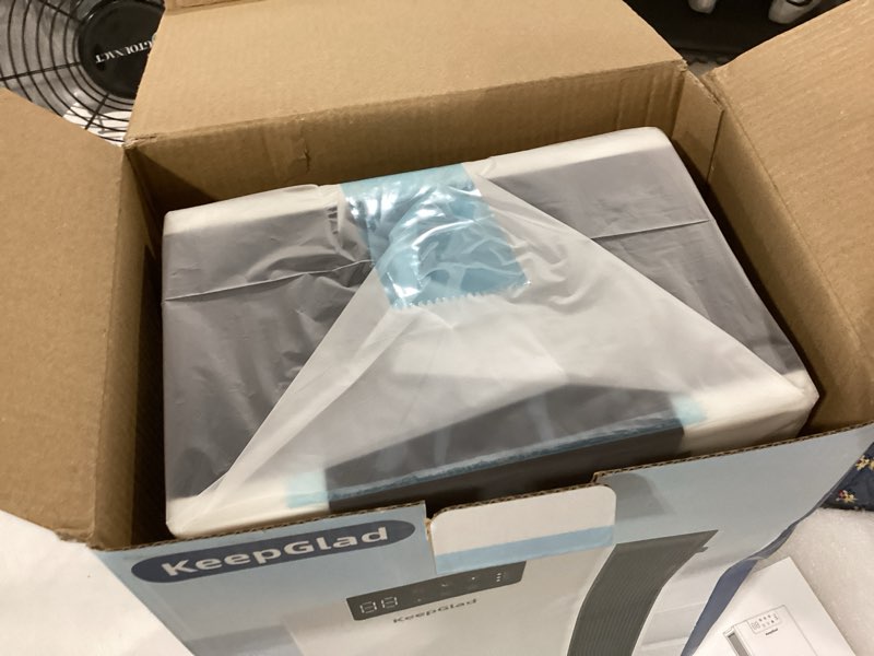 Condition photo showing New/Like New for keepglad dehumidifier, 98oz dehumidifiers for home(1000sq.ft), humidity display dehumidifier for basement bathroom bedroom, auto shut off, washable filter, drain hose, timer, 7 ambient lights, white
