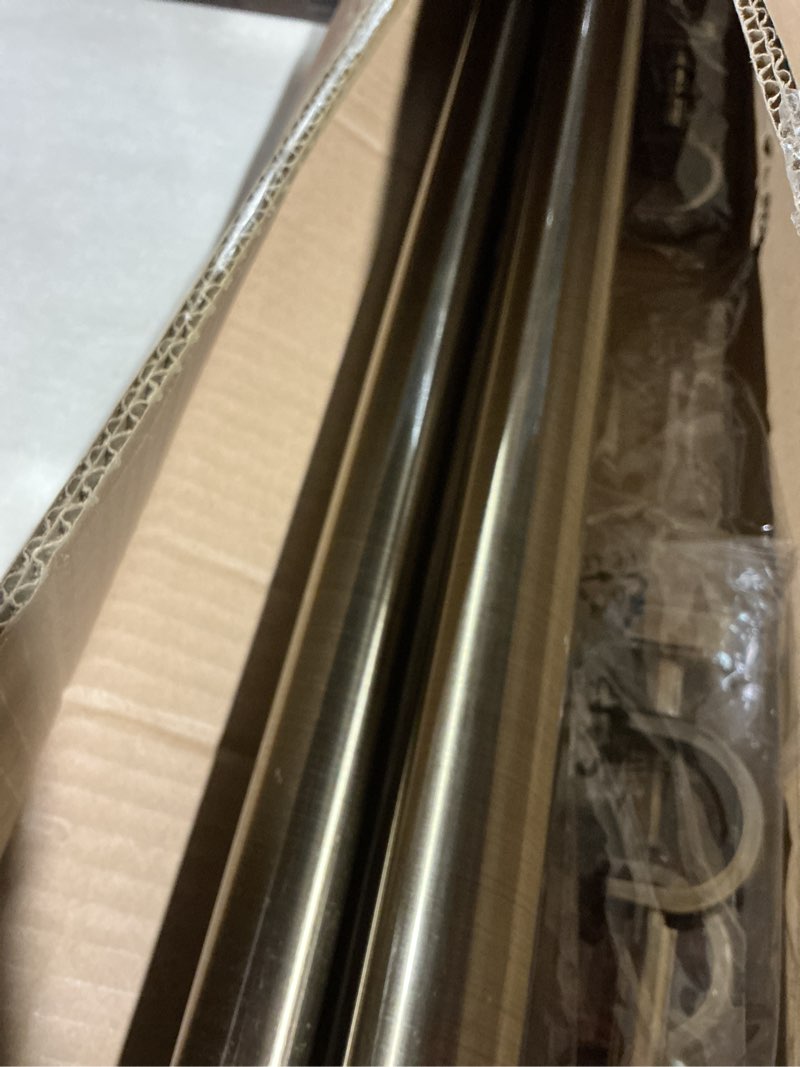Condition photo showing Good Condition for heavy duty curtain rods,1 1/4" large diameter premium nonadjustable curtain rod,96in/8ft custom window treatment rods with durable aluminum brackets and end caps,antique bronze finish antique bronze 96in/8ft