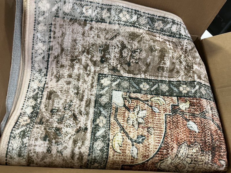 10” Area Rug Living Room Rugs - Washable Boho Vintage Floral Large
