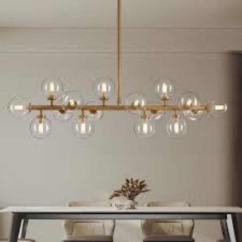 Jewellia 16 - light diammable glass sputnik mdern linear chandelie