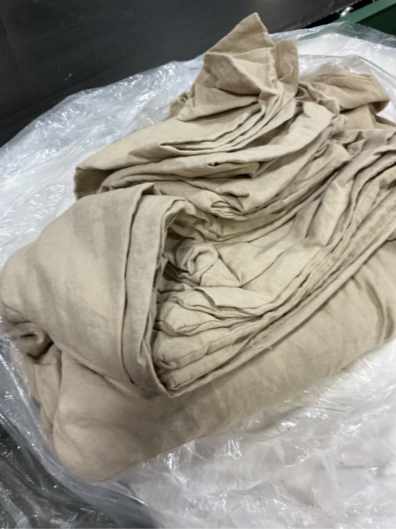 Condition photo showing As Is for (incomplete only 3 pieces)   european linen deluxe bedding bundle, king, toffee